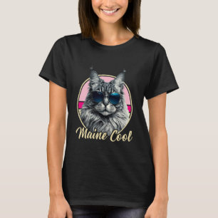 Maine Coon Cat Retro Outfit Maine Cool Animal Kitt T-Shirt