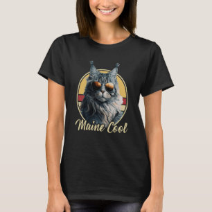 Maine Coon Cat Retro Outfit Maine Cool Animal Kitt T-Shirt