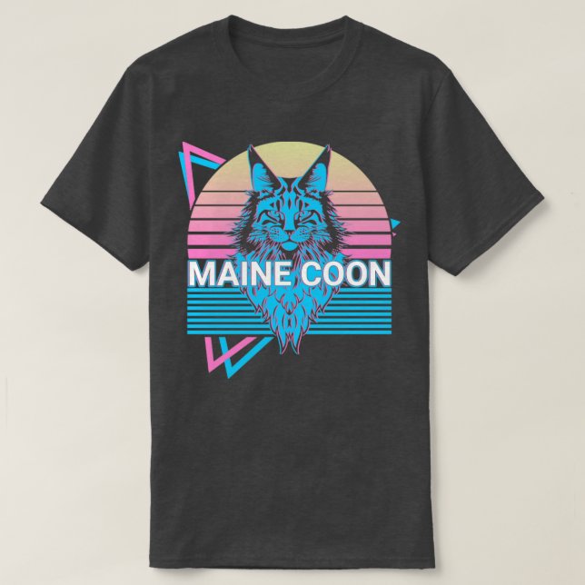 Maine Coon Cat Retro T-Shirt (Design Front)