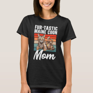 Maine Coon Cat Retro Vintage Fur Tastic Maine Coon T-Shirt