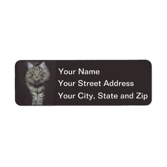 Maine Coon Cat Return Address Label (Front)