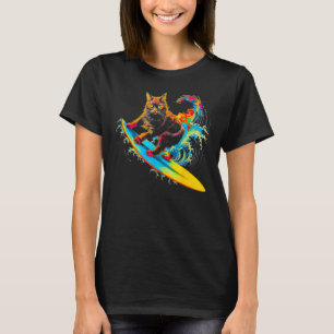 Maine Coon Cat Surf T-Shirt