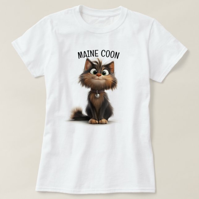 Maine Coon Cat T-Shirt (Design Front)