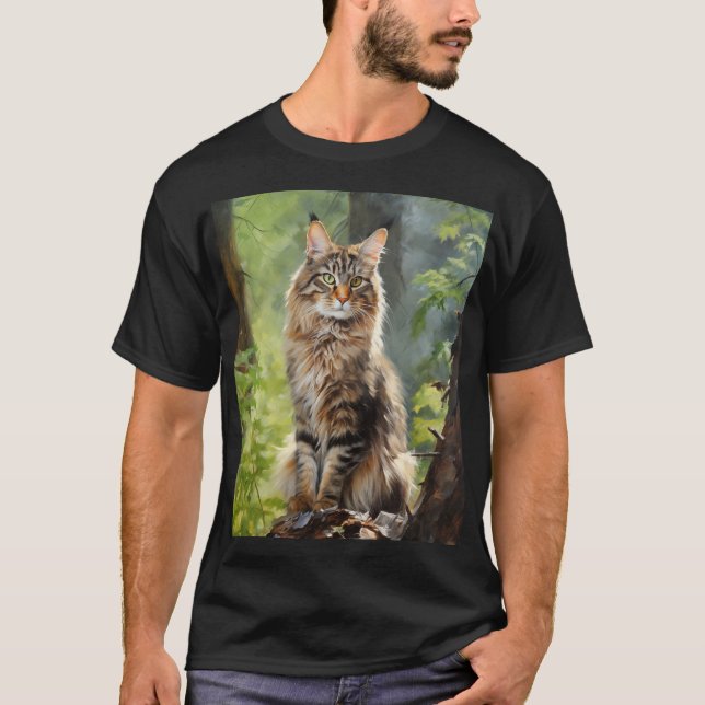 Maine Coon cat T-Shirt (Front)