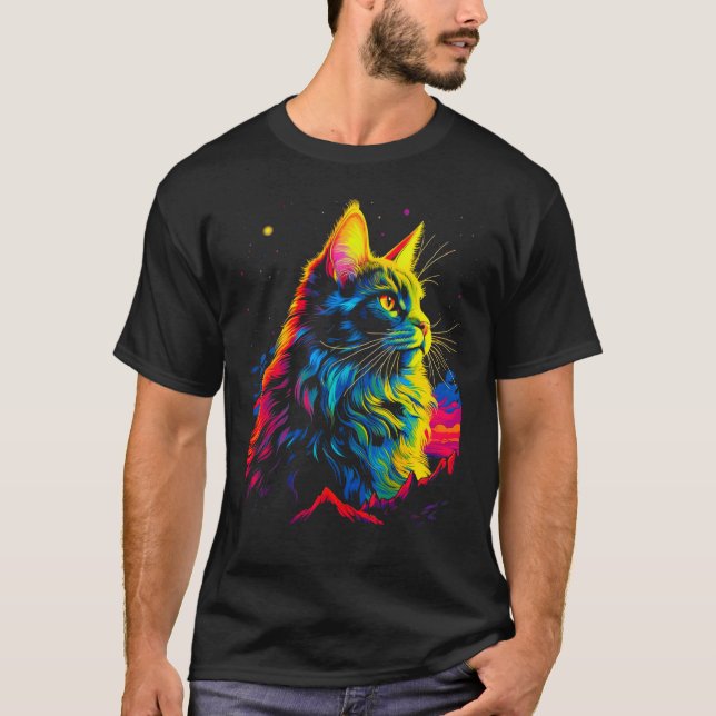 Maine Coon Cat T-Shirt (Front)