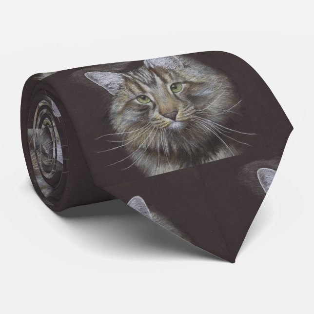 Maine Coon Cat Tie (Rolled)