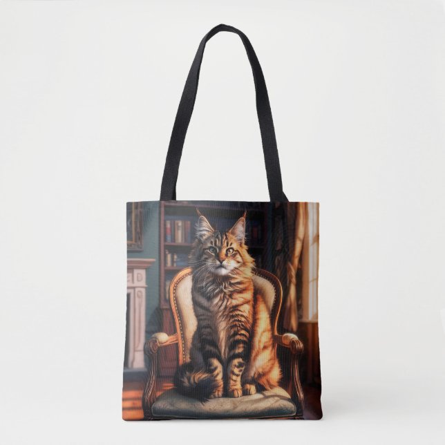 Maine Coon Cat Tote Bag (Front)