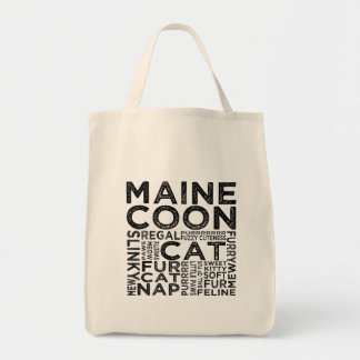 Maine Coon Cat Typography Tote Bag