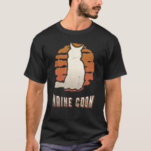 Maine Coon Cat Vintage Retro Classic Animal Sunset T-Shirt