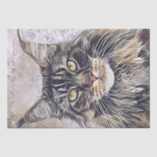Maine Coon Cat Watercolor Tissue Paper