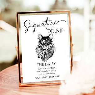 Maine Coon Cat Wedding Signature Drink Sign