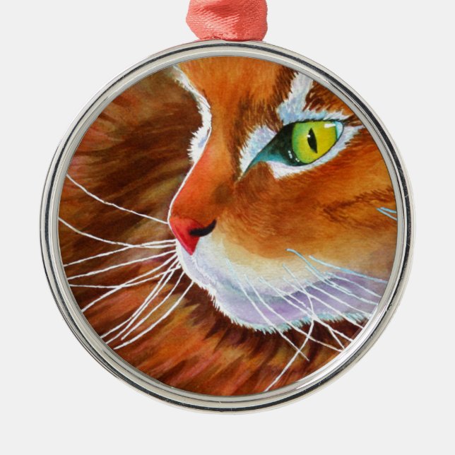 Maine Coon Cat Whiskers Metal Ornament (Front)