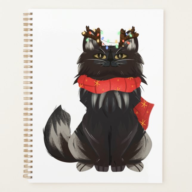 Maine Coon Cat with Christmas Decorations Planner (Front)