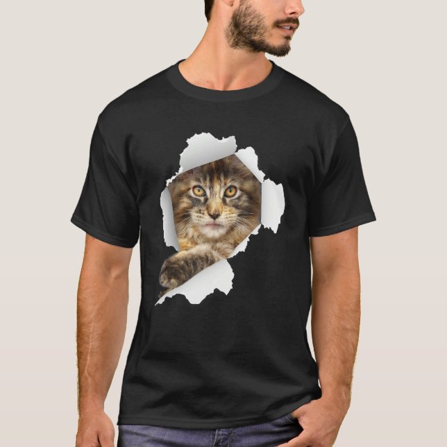 Maine Coon Cats Kitten  Cute Cat  Cat T-Shirt (Front)