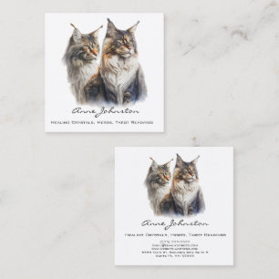 Maine Coon Cats Square Business Card
