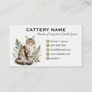 Maine Coon Cattery Customisable Business Card 