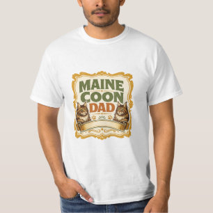 Maine Coon Dad Vintage Cat Lover Design T-Shirt