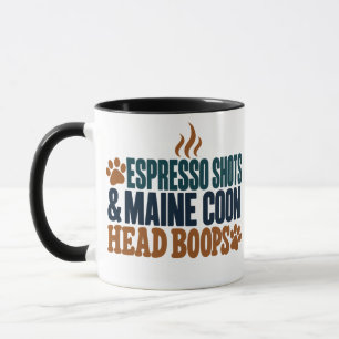 Maine Coon Espresso Teal & Orange Typography Mug