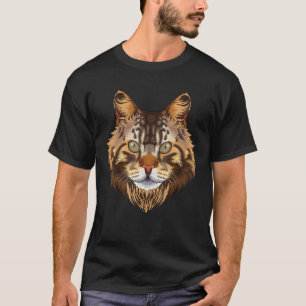 Maine Coon Face Cute Maine Coon Cat Breed Animal K T-Shirt