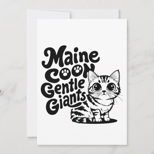 Maine Coon Gentle Giants Cat Invitation (Front)