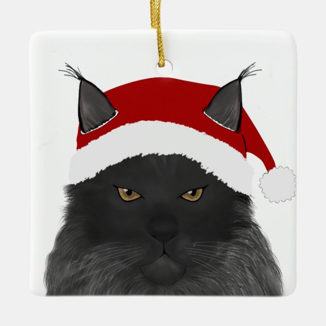 Maine Coon Holiday Ornament (Front)
