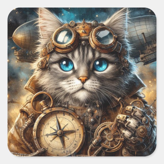 Maine Coon in Space Sticker (Front)
