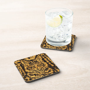 Maine Coon kitten cat leopard print tiger camo Coaster