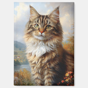 Maine Coon Kitten Portrait Magnet