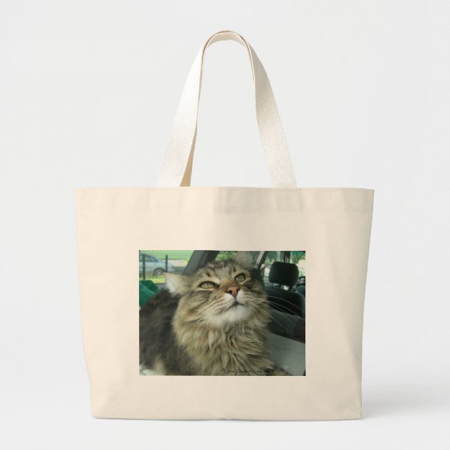 Maine Coon kitty Large Tote Bag (Front)