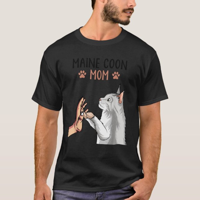 Maine Coon Mom Cat Owner Lovers  T-Shirt (Front)