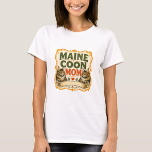 Maine Coon Mum Vintage Cat Lover Design T-Shirt