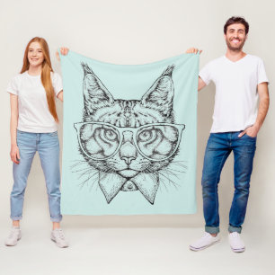 Maine Coon Portrait Fleece Blanket