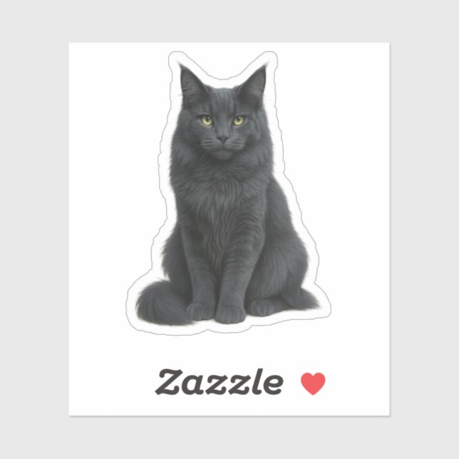Maine Coon solid blue cat Sticker (Sheet)