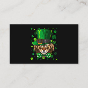 Maine Coon St Patricks Day Cat Leprechaun Hat Sham Business Card