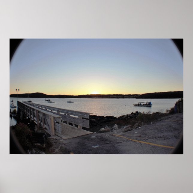 Maine Dock Sunset Poster (Front)