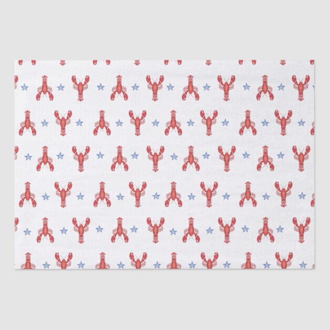 Maine Event Lobster Preppy Seaside Coastal Tissue Paper (Front)