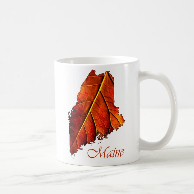 Maine Fall Foliage Photo Gift Mug Autumn Leaf (Right)