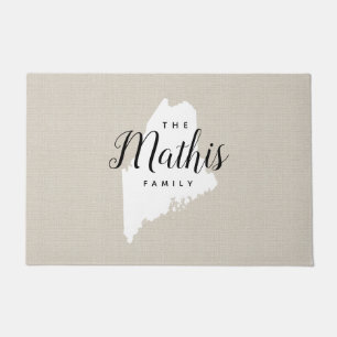 Maine Family Monogram State Doormat