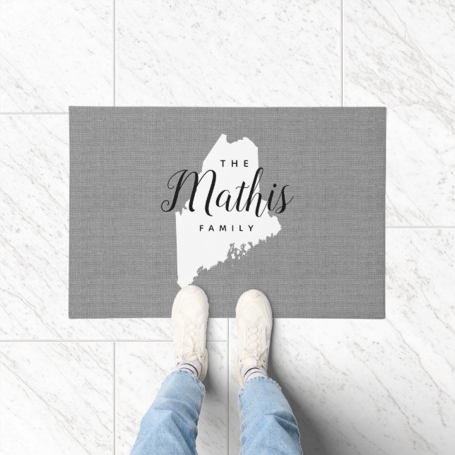 Maine Family Monogram State Doormat (Indoor)