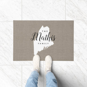 Maine Family Monogram State Doormat