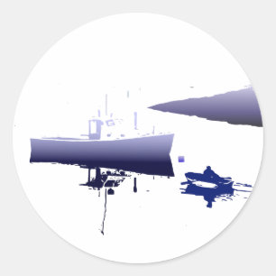 Maine fisherman classic round sticker