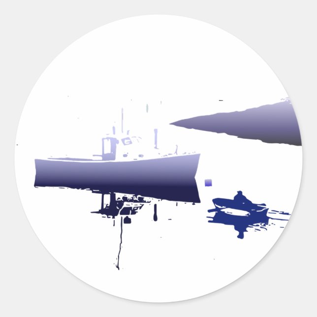 Maine fisherman classic round sticker (Front)