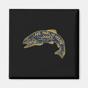 Maine Fishing And Hunting Lodge - Lake Parlin Vint Magnet