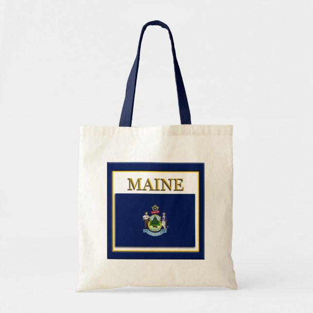 Maine Flag Design Budget Tote Bag (Front)