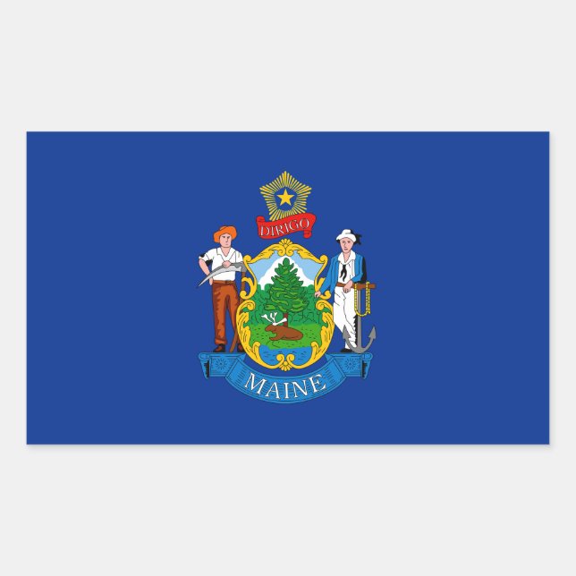 Maine Flag Rectangular Sticker (Front)