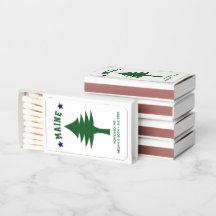 Maine Flag Tree Star Wedding Favor Custom Text