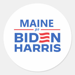 Maine for Biden Harris Classic Round Sticker
