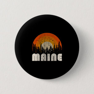 Maine - funny nature vintage hiking 60s 70s 80s 6 cm round badge