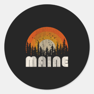 Maine - funny nature vintage hiking 60s 70s 80s classic round sticker