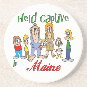 Maine Funny Trailer Park Sandstone Coaster